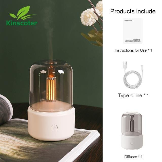 Tragbarer Mini-Aroma-Diffusor von Boho Berry in Weiß mit USB-Luftbefeuchter, Nachtlicht und Kaltnebel-Funktion - Bild 1