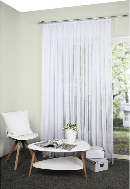 Heine Home Dekostore mit Pencil Pleat Tape in Weiß und Transparent aus 100% Polyester Flammgarn - Bild 1