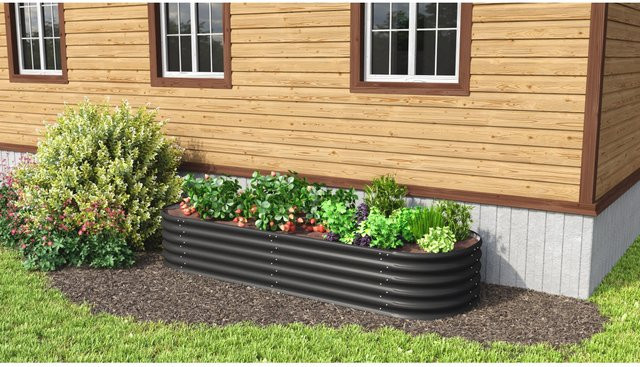 Vitavia Hochbeeterweiterung Stretched 401 aus Zincalume in Schwarz, Breite: 80 cm, Tiefe: 40 cm - Bild 1