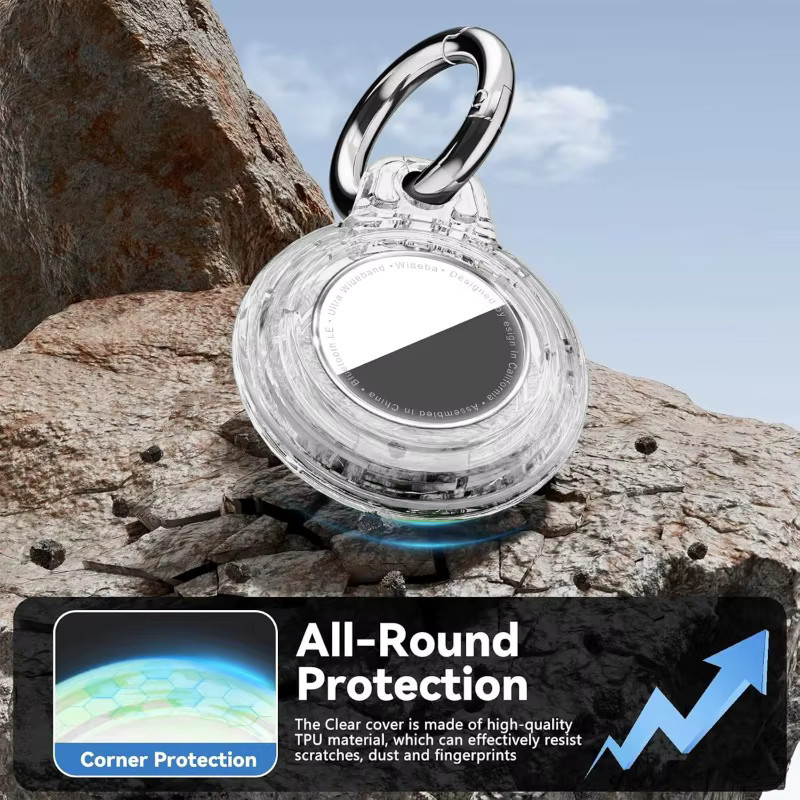 CAOWTAN Transparenter Hartschalen-Schlüsselanhänger für Apple AirTags als kratzfeste Schutzhülle und Tracker-Zubehör - Bild 3
