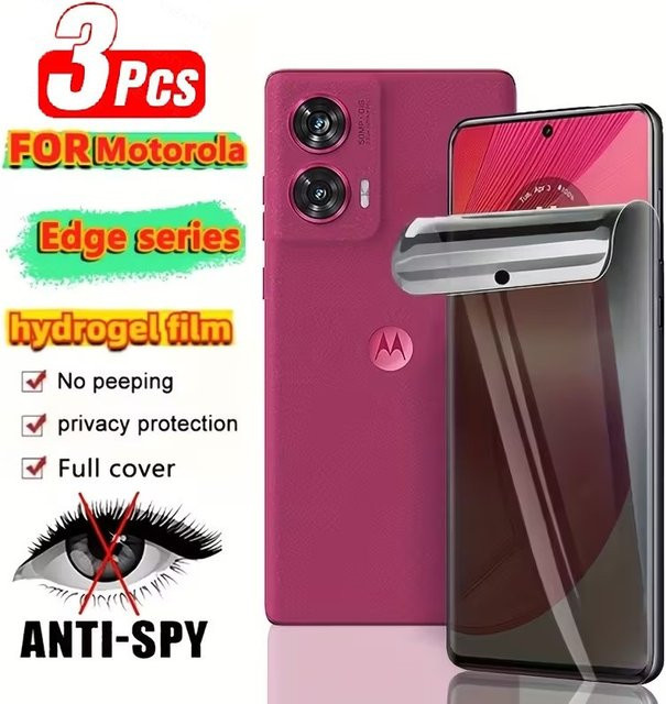 3 Stück Hydrogel Sichtschutzfolie für Motorola Moto Edge 60 70 Fusion X70 Air Pro, transparent - Bild 1