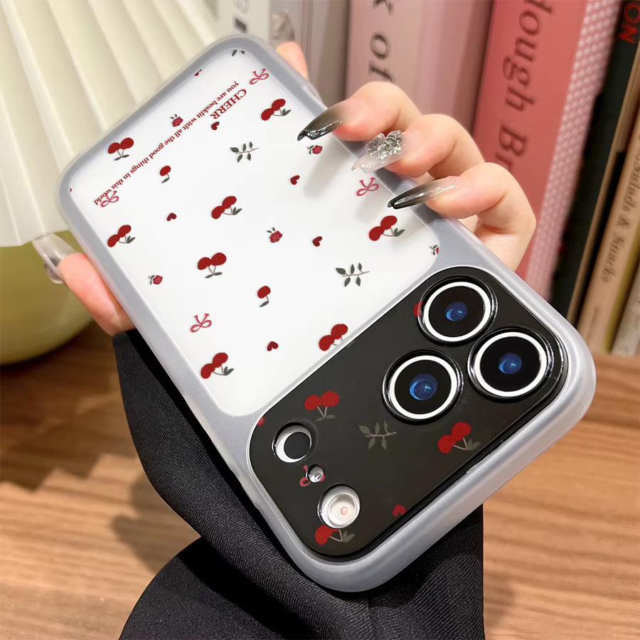Transparente Handyhülle mit Kawaii Kirschmuster für Apple iPhone 17 Pro Max, 16, 15, 14, 13 – Stoßfeste Schutzhülle mit matter Rückseite - Bild 4