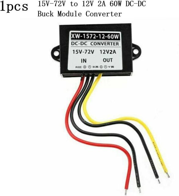DC-DC Step Down Modul Konverter Schaltregler 15V-72V zu 12V 2A 24-36W Schwarz B/H/T: 6,3 x 3,2 x 1,8 cm - Bild 1