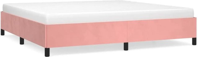 vidaXL Bettgestell aus Samt in Rosa mit gepolstertem Rahmen, B/T/H: 200 x 200 x 35 cm - Bild 1