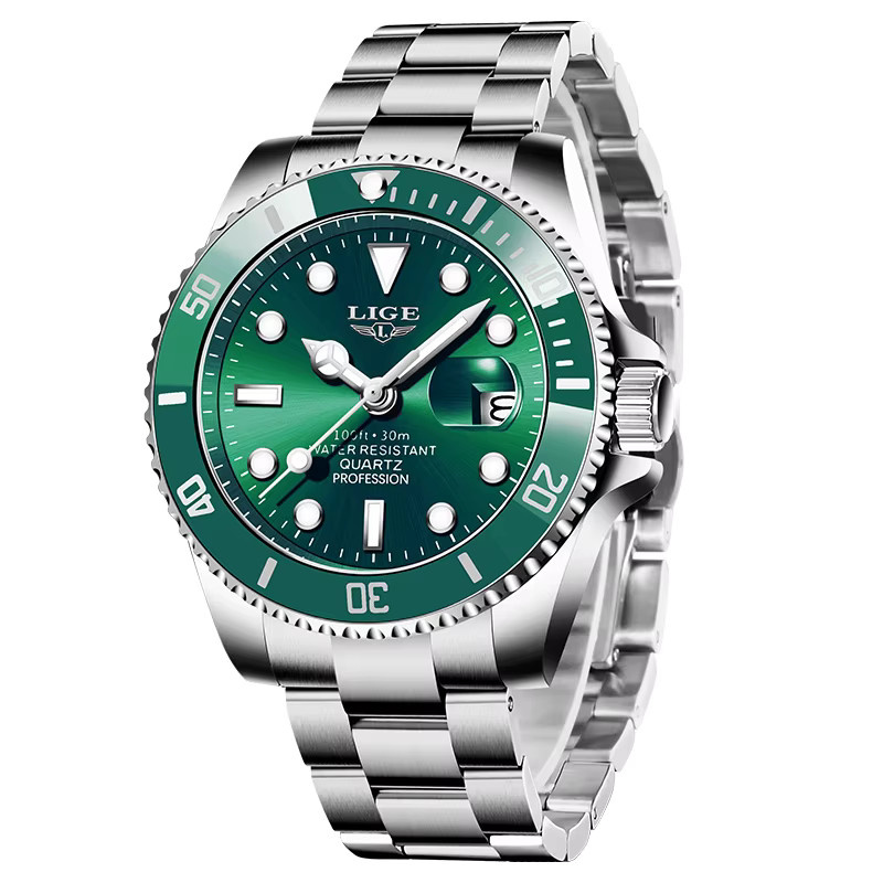 LIGE Armbanduhr Quarz, Edelstahl, Datum, Herren - Bild 7
