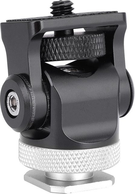 DIYelecs Blitzschuhhalterung für Monitor, Blitz oder Mikrofon mit 1/4 Zoll Schraube in Schwarz und Silber - Bild 1