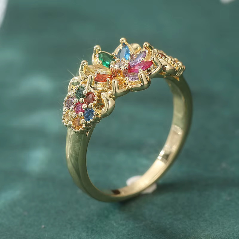 YoYo Ring, Vintage, Gold, Zirkonia, Damen - Bild 3