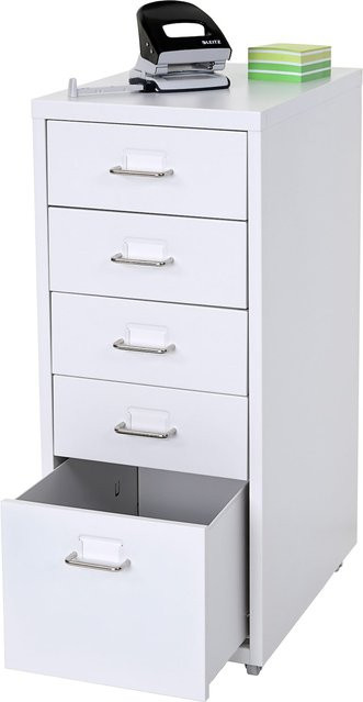 MCW Rollcontainer Preston T851 Schubladenschrank aus Stahl in Weiß, 5 Schubladen, B/T/H: 69 x 28 x 41 cm - Bild 1