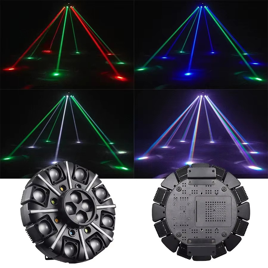 Carinamoba 150W RGBW 8-Arm LED Moving Head Light in Schwarz mit Fernbedienung, DMX512, Stroboskop und stufenloser Dimmung für Disco, Bar und Bühne - Bild 5