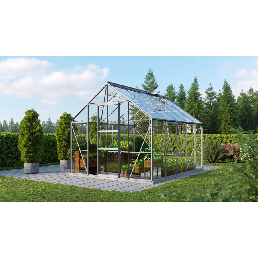 Vitavia Gewächshaus Meridian 1 mit Alu-Vorzugsset, transparentes Sicherheitsglas, Breite: 254 cm, Höhe: 254 cm, Tiefe: 8,05 cm - Bild 2