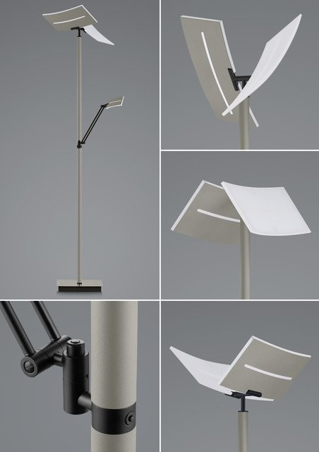 Moderne Stehleuchte EVOLO in Weiß mit Touch-Funktion und dimmbarer LED-Leuchtmittel - Bild 1