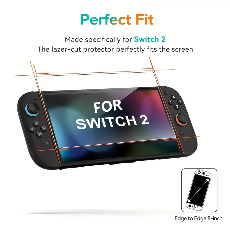 3er-Set HD Displayschutzfolien aus gehärtetem Glas für Nintendo Switch 2, transparent und kratzfest - Bild 2