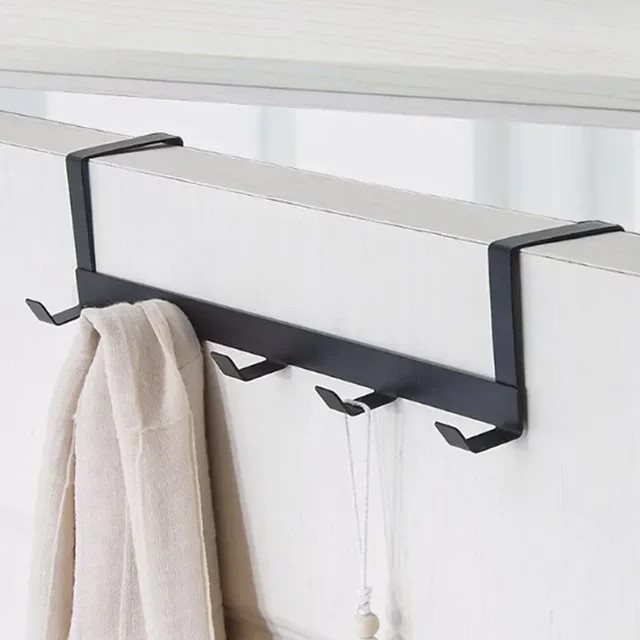 CIFBUY Türhaken Organizer mit 5 Haken in Schwarz für Badezimmer und Küche - Bild 1