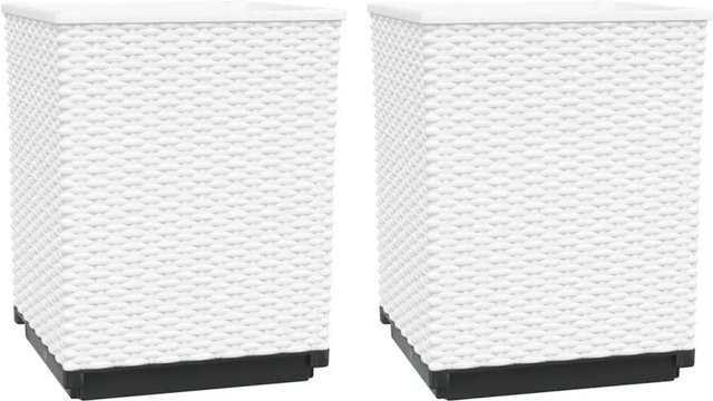 vidaXL Pflanzkübel Set aus Polypropylen in Weiß, 2 Stück, H x B x T: 37 x 30 x 30 cm - Bild 1