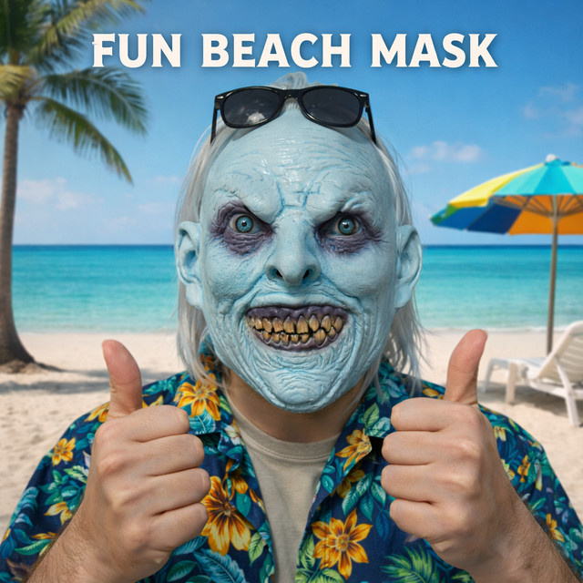 patygr Blaue Dämonen-Gesichtsmaske, Horror, Fantasy, Blau - Bild 1
