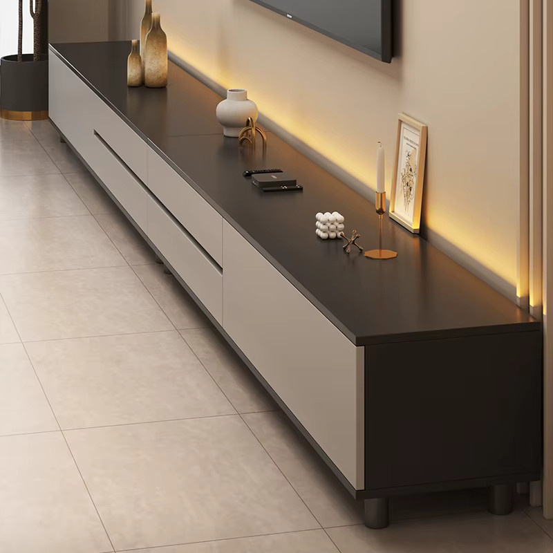 ZUIYU TV-Schrank in Grau mit integrierter Beleuchtung und Schubladen im modernen Design, B/T/H: 120 x 30 x 29 cm - Bild 3