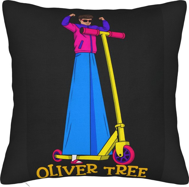 Oliver Tree Roller Cartoon Kissenbezug von Coastal Drift Works, Schwarz, B/B: 40 x 40 cm - Bild 1