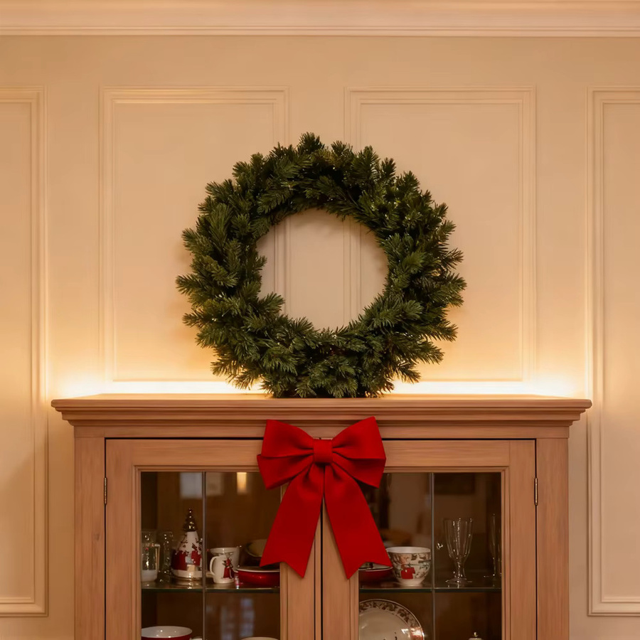 Künstlicher grüner Kranz für Tischdekoration, ideal für Weihnachten und Hochzeiten - Bild 3