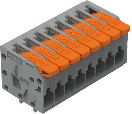 WAGO 2601-1108 Leiterplattenklemme in Grau und Orange, 60 Stück - Bild 1