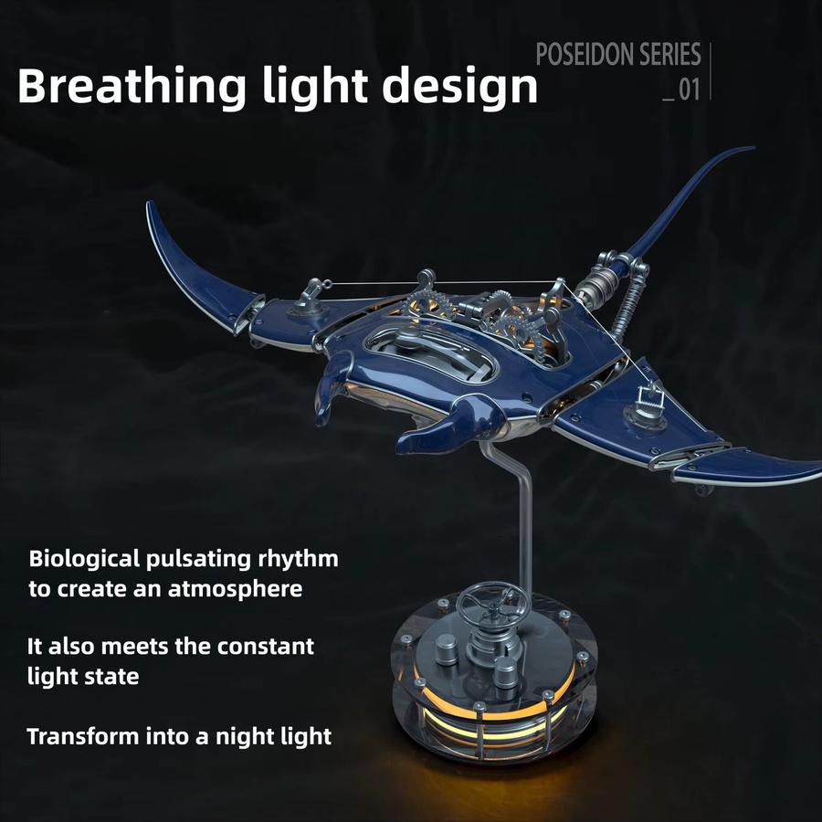 Goni Mechanische Manta Ray, Vollmetall Design, DIY Montage Kit, Elektrisches Laufwerk, USB - Bild 2