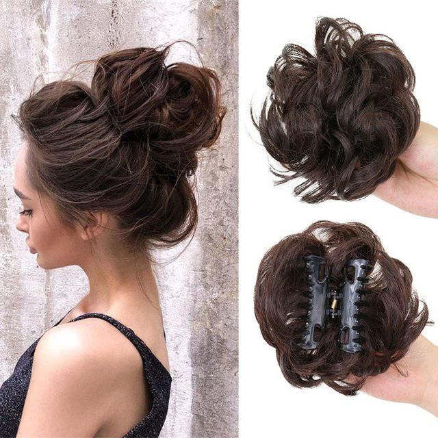 Lansa Synthetischer Krallen-Clip-Dutt, lockiges Haarteil, Damen - Bild 1