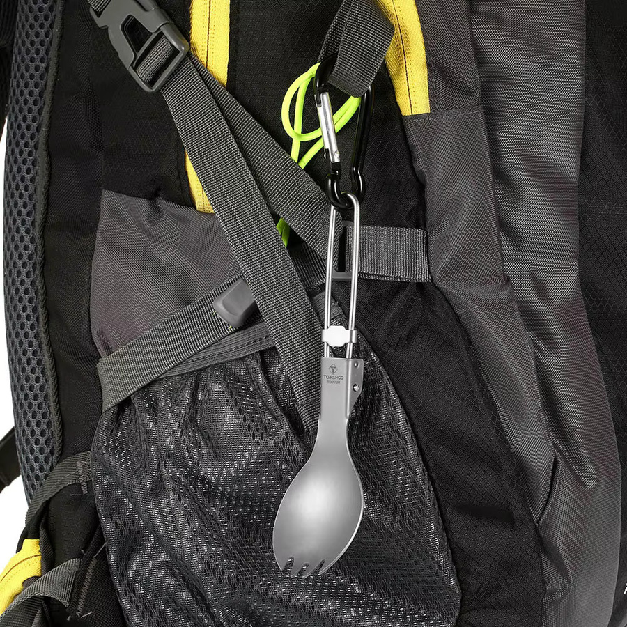 TOMSHOO Titan Faltbarer Spork in Silber, faltbares Campingbesteck für Outdoor und Wandern - Bild 3