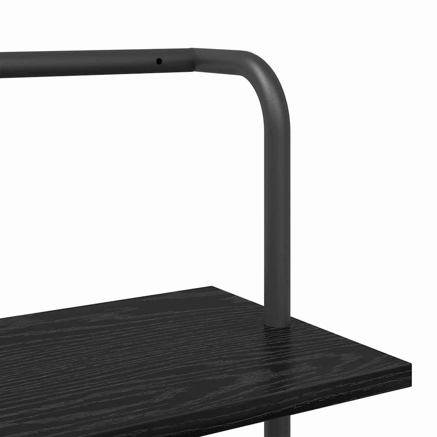 vidaXL Bücherregal in Schwarz mit Eiche-Optik, B/T/H: 60 x 24 x 203 cm - Bild 4