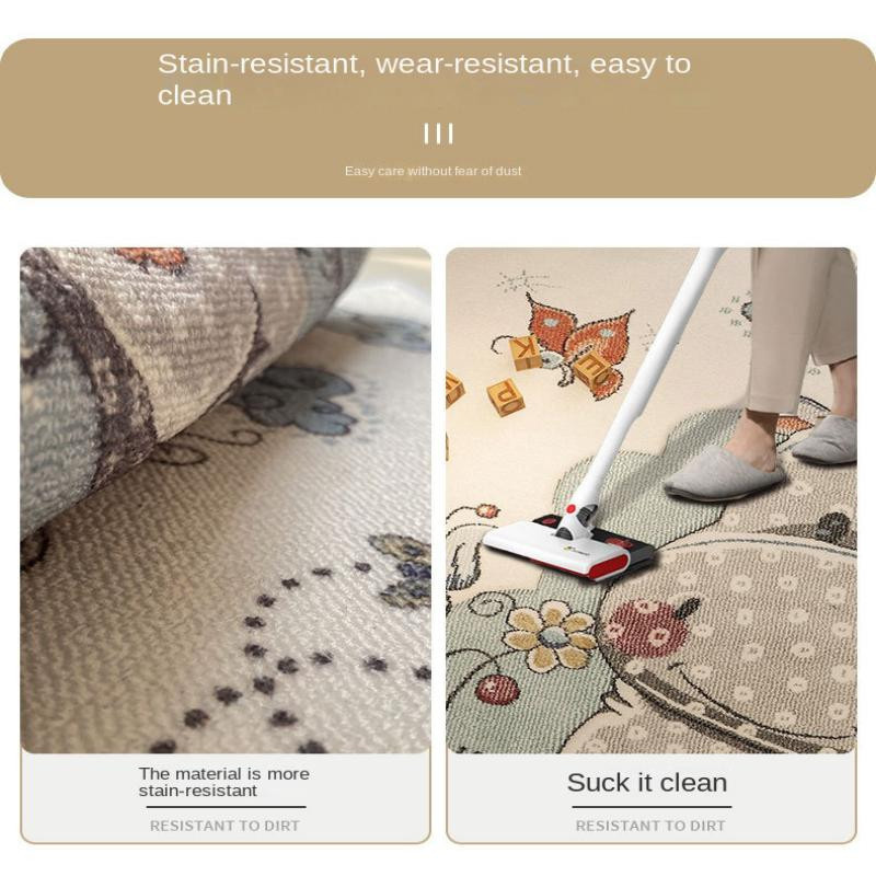 Maschinenwaschbarer Kinderzimmer Teppich mit Löwen-Motiv als rutschfeste Krabbelmatte für das Wohnzimmer, B: 140 cm, T: 200 cm - Bild 1
