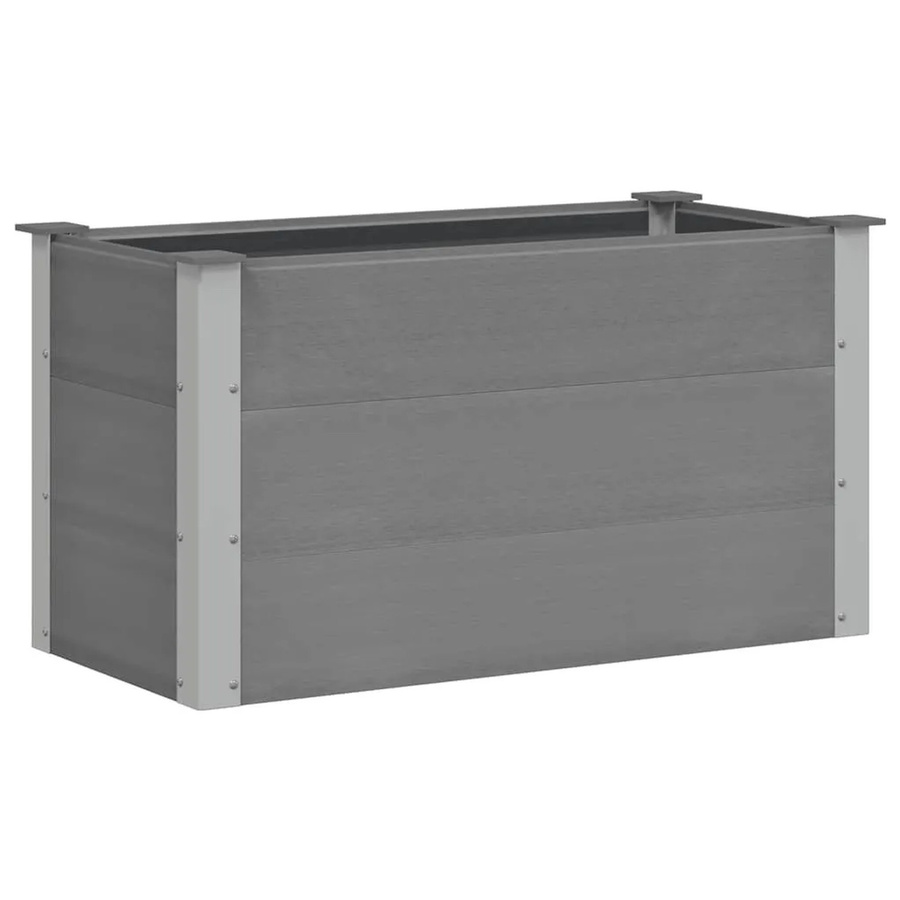 vidaXL Garten-Hochbeet aus WPC und Aluminium in Grau, B/T/H: 100 x 50 x 54 cm - Bild 2