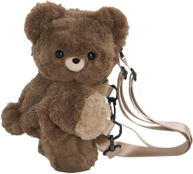 PRELEXT Bärenpuppe Umhängetasche, Plüschtier, Braun - Bild 1