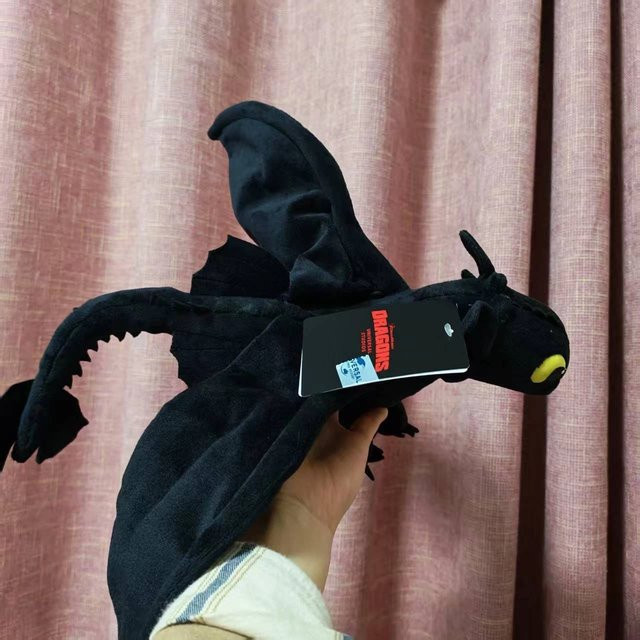 Universal Studios Drachenzähmen leicht gemacht Schwarze Nachtfury und Weiße Lichtfury, Plüschpuppen - Bild 1