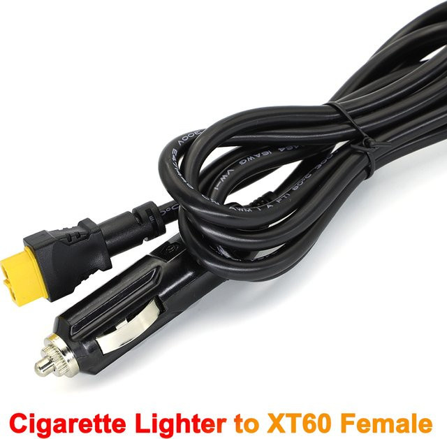 JCD XT60 Ladekabel für Auto-Zigarettenanzünder 12V 24V mit USB-C in Schwarz - Bild 1