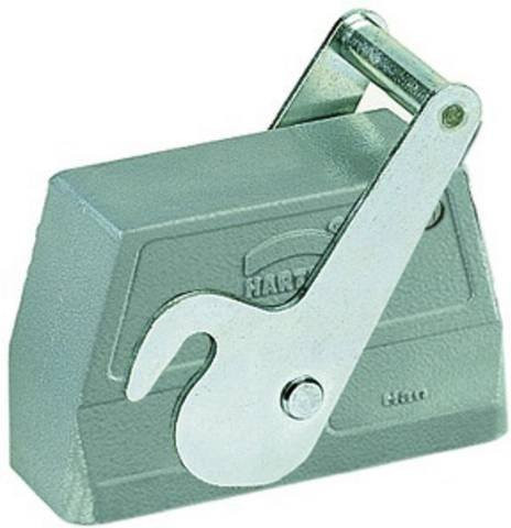 HARTING Han 10B Tüllengehäuse hoch in Grau, Aluminium, 1xM25 seitlicher Kabelabgang mit 1 Zentralbügel Verschraubung M25 - Bild 1