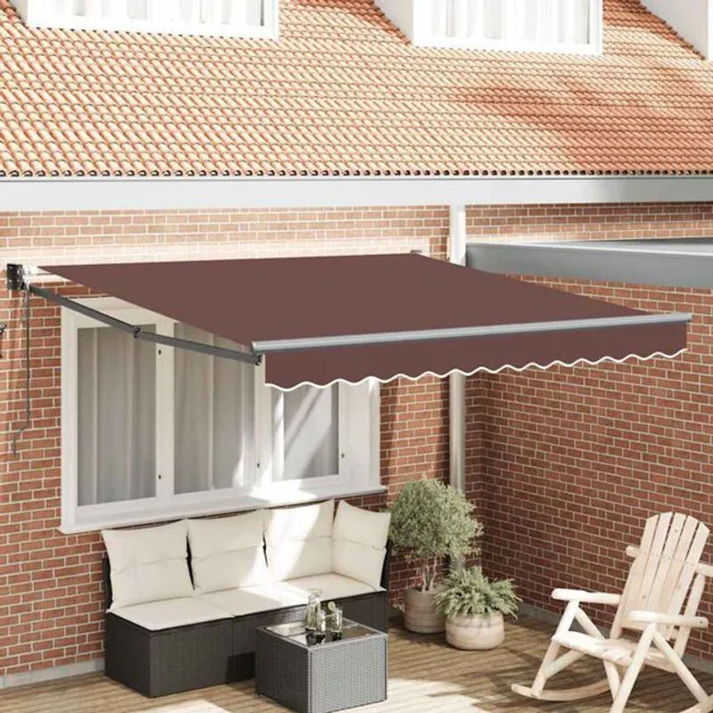 Automatische Markise von Vidaxl in Braun aus Aluminium und Polyester, B: 300 cm, H: 250 cm - Bild 1
