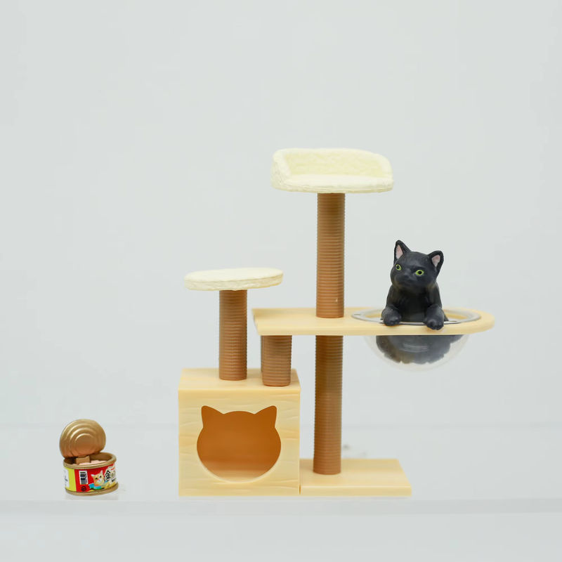 REMENT Life with Cat Scene Miniatur Kätzchen Modell Blind Box Kawaii Figur aus Kunststoff in Mehrfarbig als Schreibtisch Ornament für Kinder - Bild 2