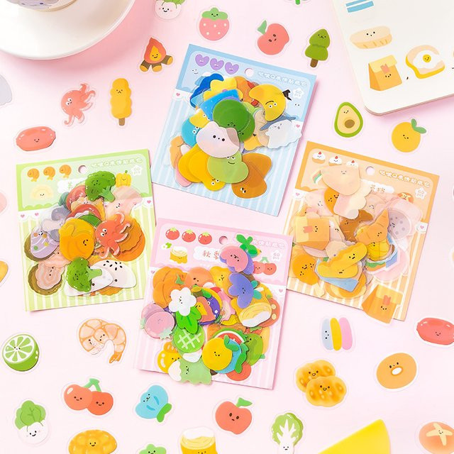 Dabo Q Expression Haustier-Aufkleber Set im koreanischen Cartoon-Stil, 4 verschiedene Arten, bunt, dekorative DIY-Aufkleber aus Papier - Bild 1