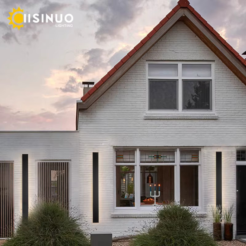IISINUO LED Außenwandleuchte IP65 wasserdicht mit integriertem LED-Streifen aus Acryl für Garten, Veranda und Garage - Bild 4