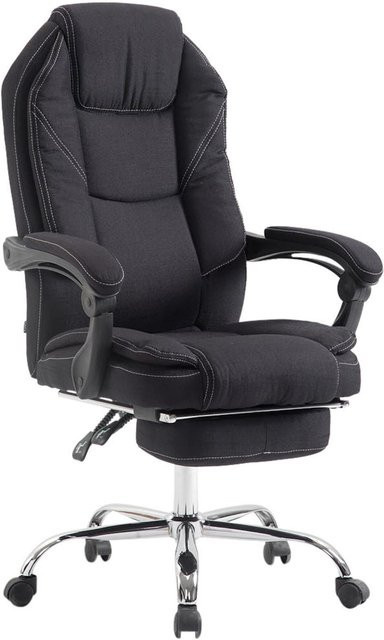 TPFLiving Bürostuhl Castan in Schwarz aus Stoff und Metall mit Armlehnen und Rollen, B/T/H: 64 x 67 x 130 cm - Bild 1