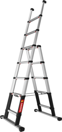 Telesteps PROREGAL Teleskop-Kombileiter Combi Line 5 & 2 Stufen in Silber