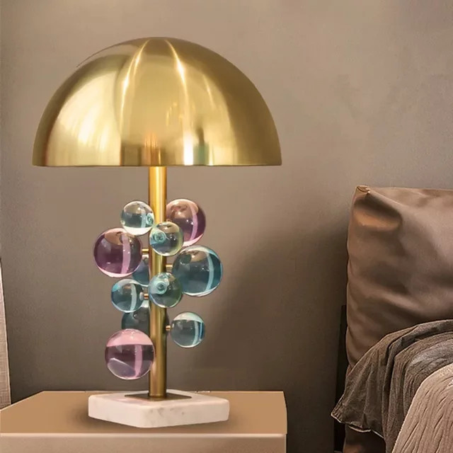 JIANKEXING Kristall Tischlampe Postmodernes Design in Transparent und Multicolour für Schlafzimmer und Studie - Bild 1