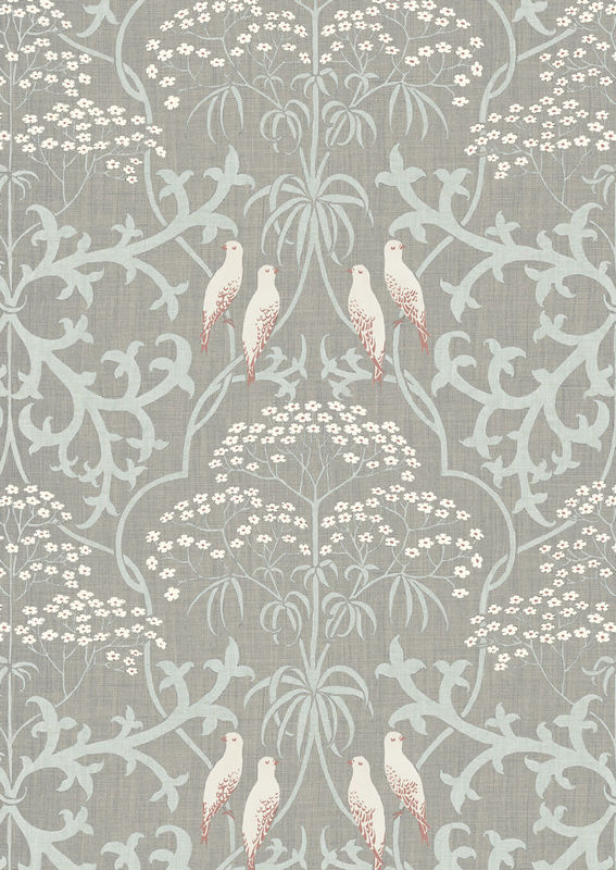 Lewis & Wood Tapete Bella Sugar Almond in Beige und Grau mit floralem und botanischem Muster - Bild 2