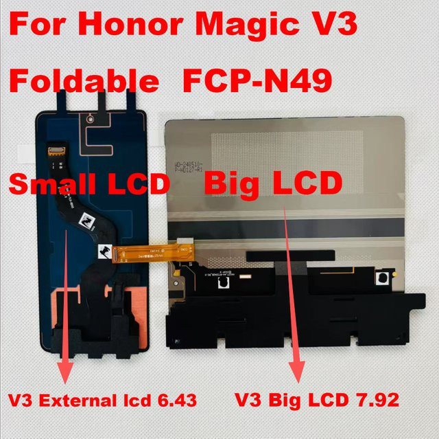 Honor Magic V3 Ersatzdisplay Amoled Faltbares LCD mit Touchscreen Digitizer in Schwarz - Bild 1