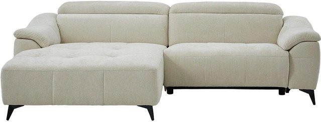 Climota Relaxsofa L-Form in Gebrochenem Weiß mit Stoffbezug und Metallrahmen Breite: 266 cm - Bild 1