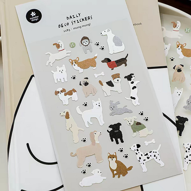 Suatelier Kawaii Hunde und Welpen Aufkleber Set für Scrapbooking und DIY Tagebuch in Multicolour - Bild 1