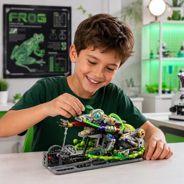 FUNXINEE Frosch-Bausteine Mechanisches Modell, 898 Teile - Bild 1