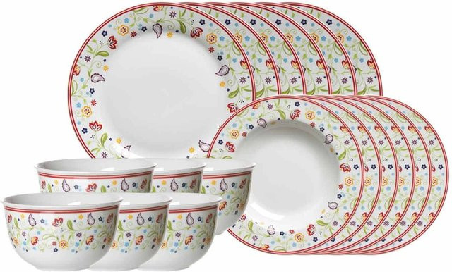 Ritzenhoff & Breker Tafelservice Shanti Doppio aus Porzellan, 18er Set, Multicolour - Bild 1