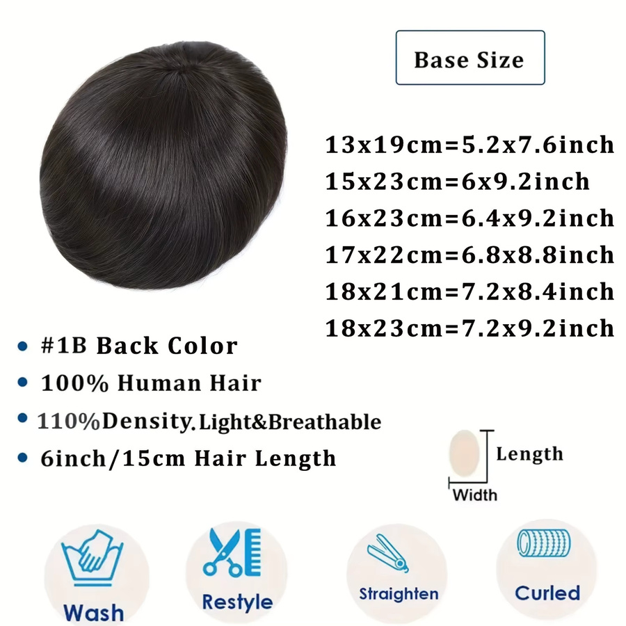 Bfirehair Toupet für Herren, menschliches Haar - Bild 4