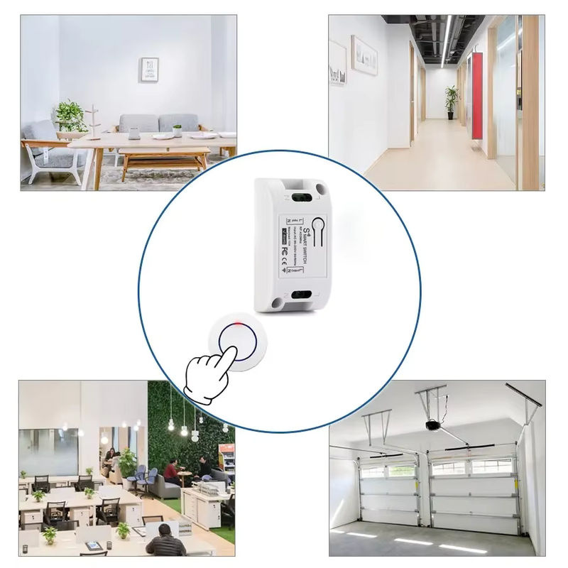 AXUS Drahtloser RF 433MHz Wandschalter mit Relais-Empfänger, runder Lichtschalter für LED Lampen, Weiß - Bild 3