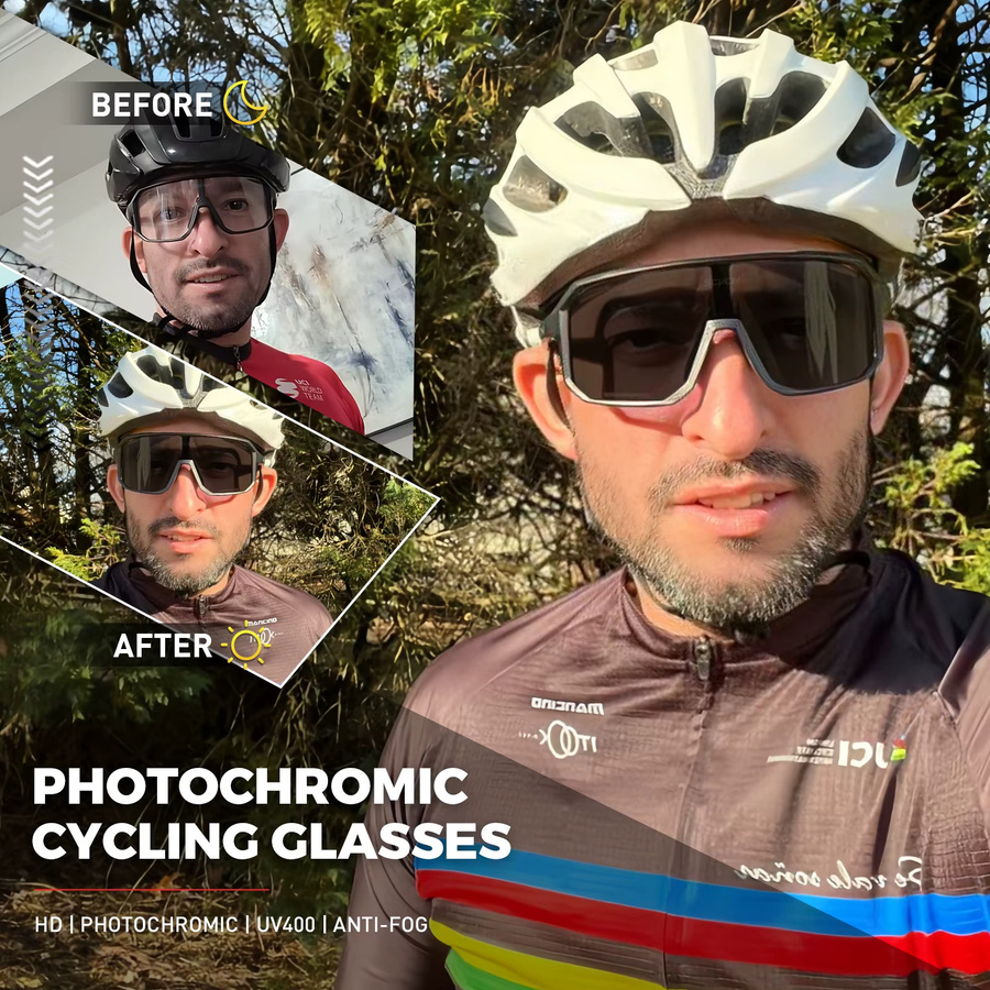 SCVCN Sportsonnenbrille, Photochrom, Vollrand, Kunststoff, Unisex - Bild 2
