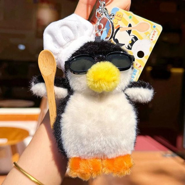 Binchi Fitness Felsenpinguin Plüsch Schlüsselanhänger, Stofftier, bunt - Bild 1